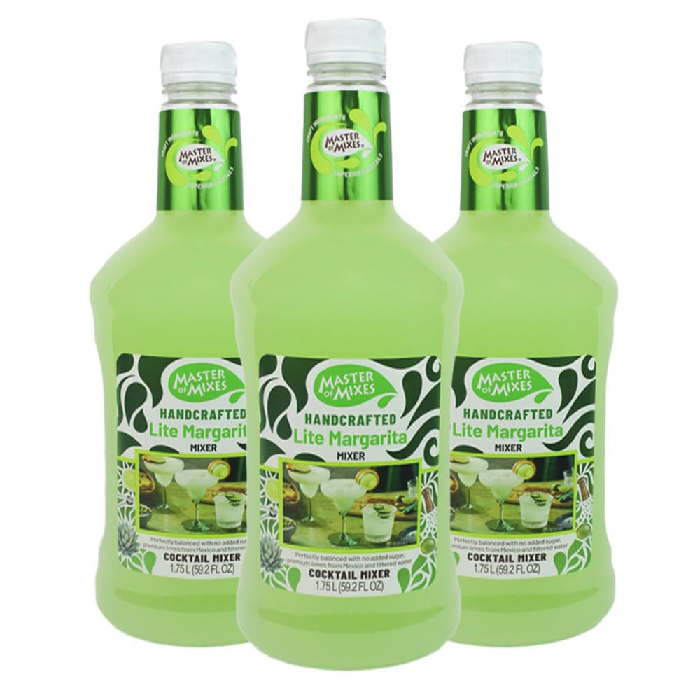 Master of Mixes Margarita Lite Drink Mix – Sugar-Free Margarita, 1.75L Bottle, 3-Pack
