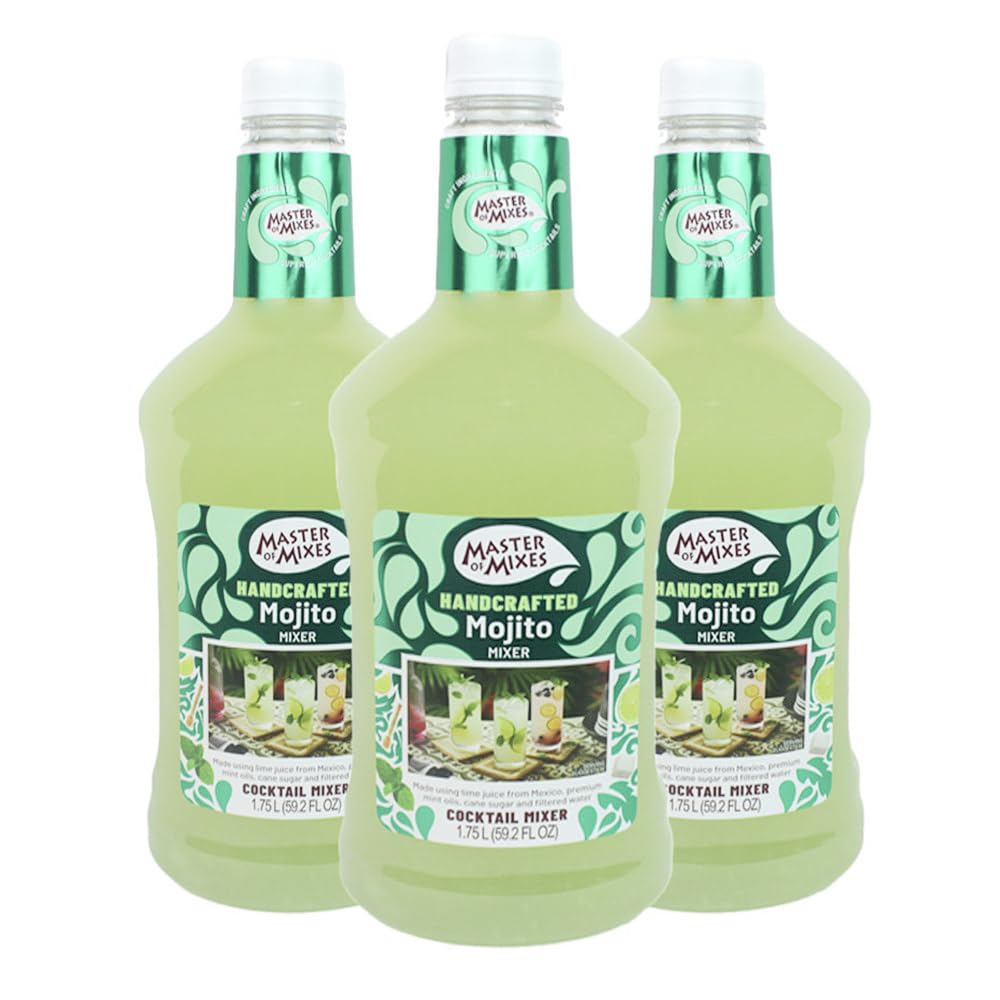 Master of Mixes Mojito Drink Mix – Ready-To-Use Mojito Base, 1.75L Bottle, Pack of 3