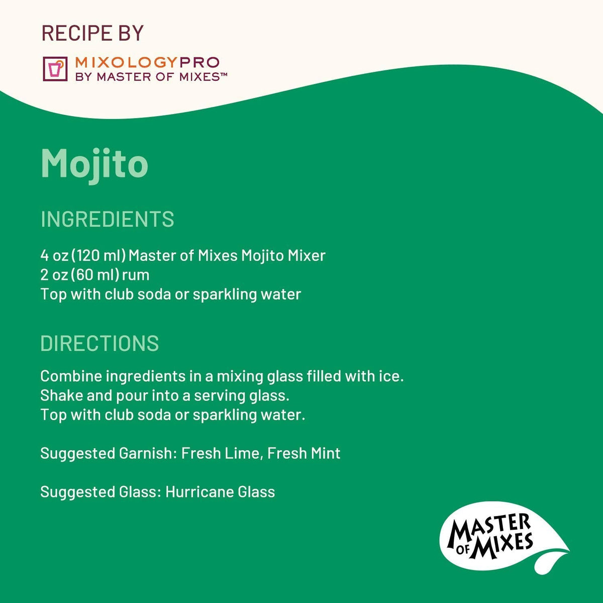 Master of Mixes Mojito Drink Mix – Ready-To-Use Mojito Base, 1.75L Bottle, Pack of 3