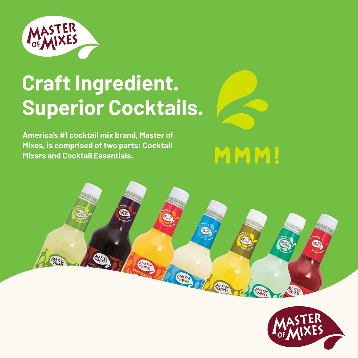 Master of Mixes Old Fashioned Drink Mix – Ready-To-Use 1.75L Bottle, Pack of 3