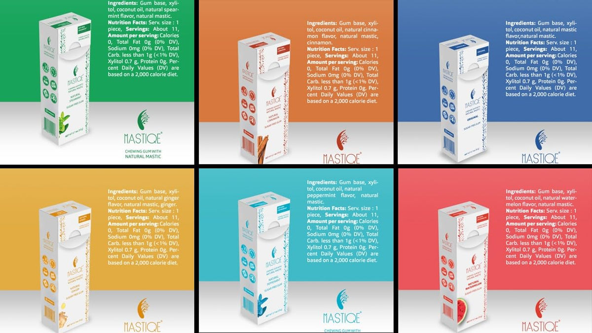 Mastiqe Sugar Free Hard Chewing Gum with Natural Mastic – Variety Pack