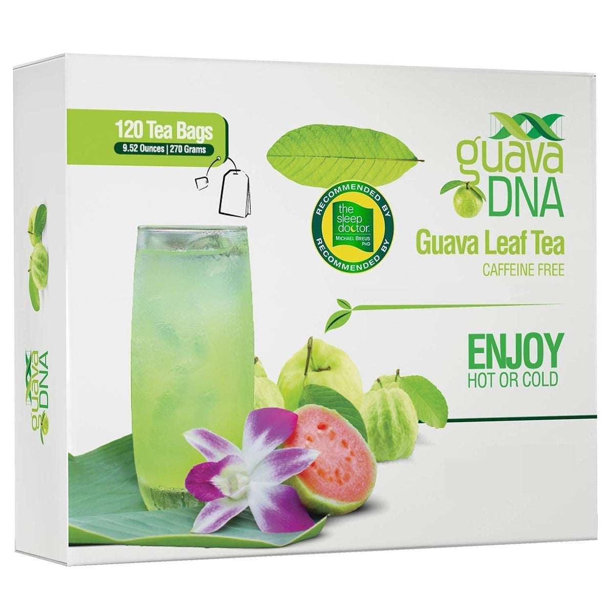 MATCHA DNA Guava Leaf Tea – 120 Individually Wrapped Bags, 100% Pure Guava Leaves