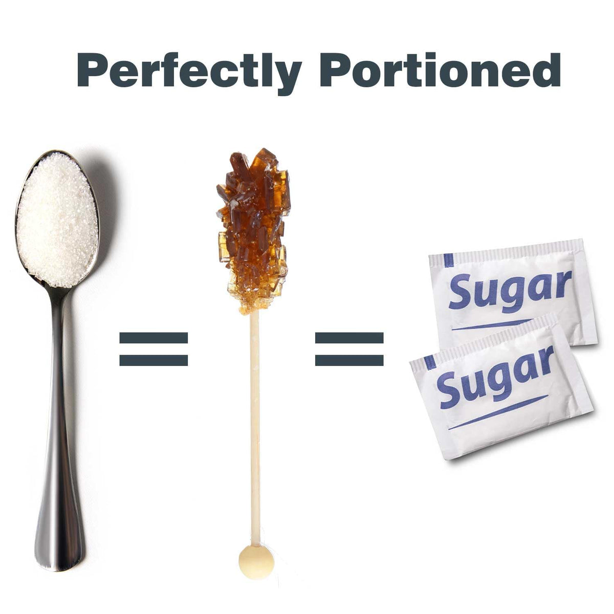 Matchaccino Rock Candy Sugar Sticks – Individually Wrapped Brown Cane Sugar Stirrers (25 Pack)