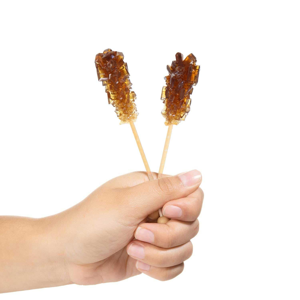 Matchaccino Rock Candy Sugar Sticks – Individually Wrapped Brown Cane Sugar Stirrers (25 Pack)