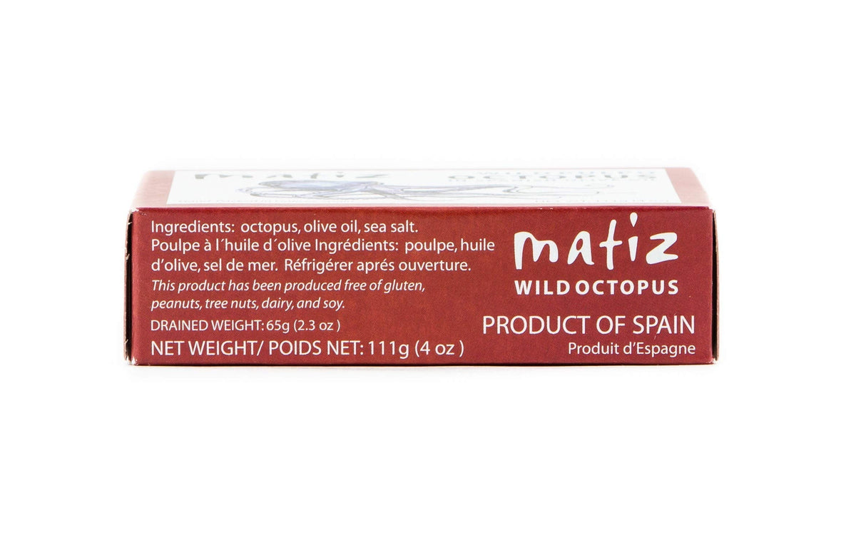 Matiz Pulpo Wild-Caught Spanish Octopus in Olive Oil – 4 oz, 5 Pack