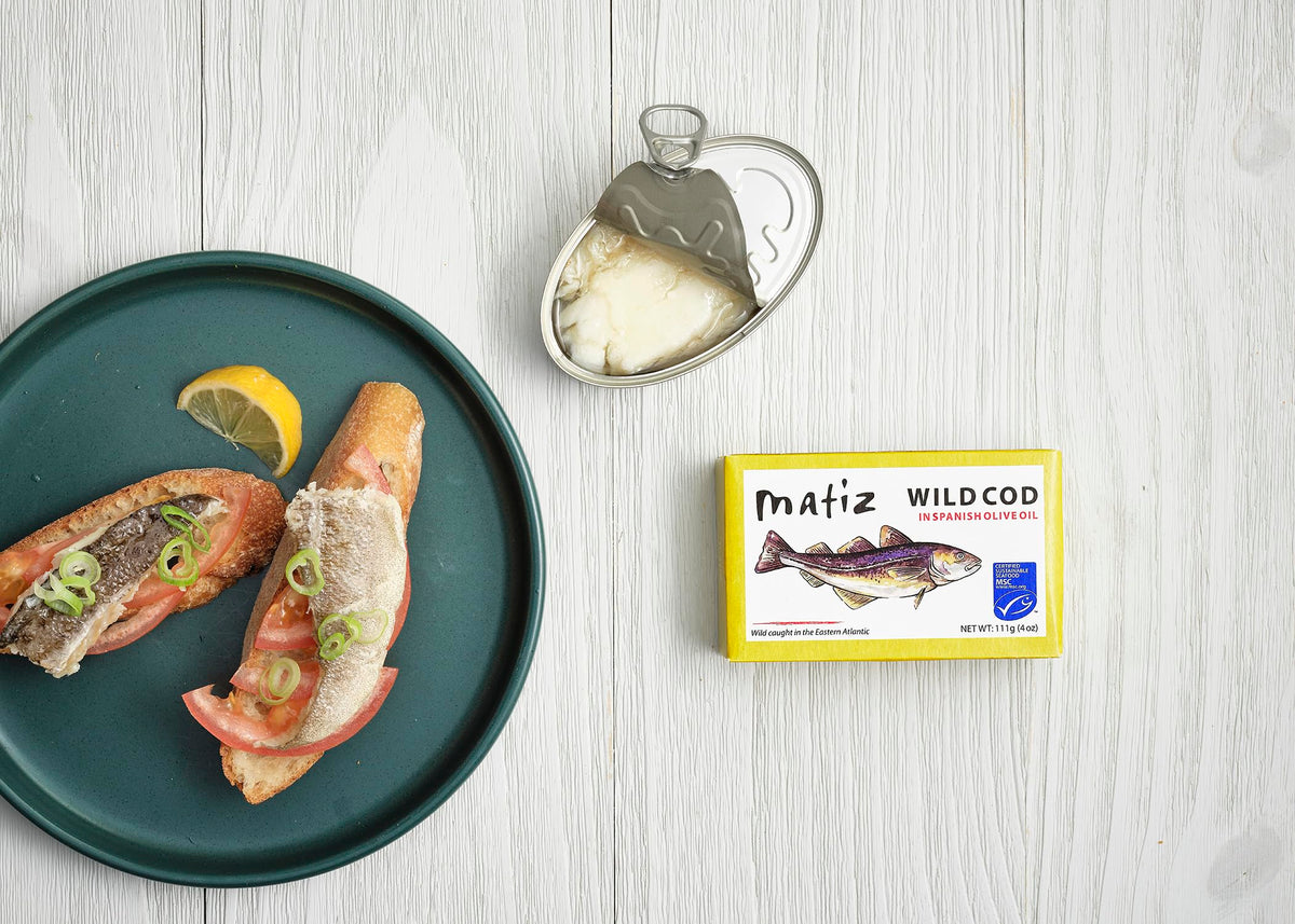Matiz Wild Cod in Olive Oil | Hand-Packed in Galicia, Spain | 12 Pack
