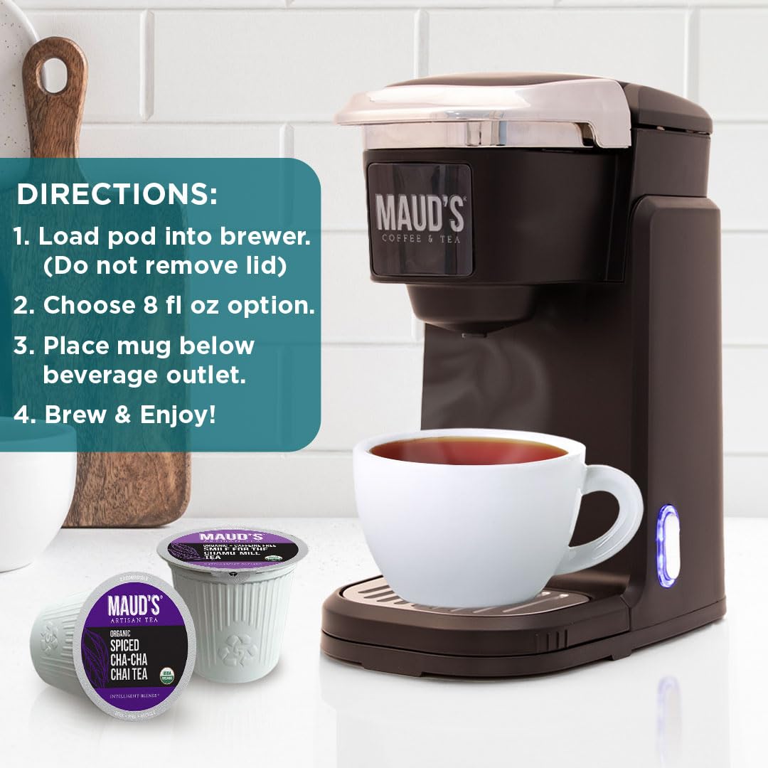 Maud's 9 Blend Organic Tea Pods Variety Pack – 48ct | Keurig Compatible