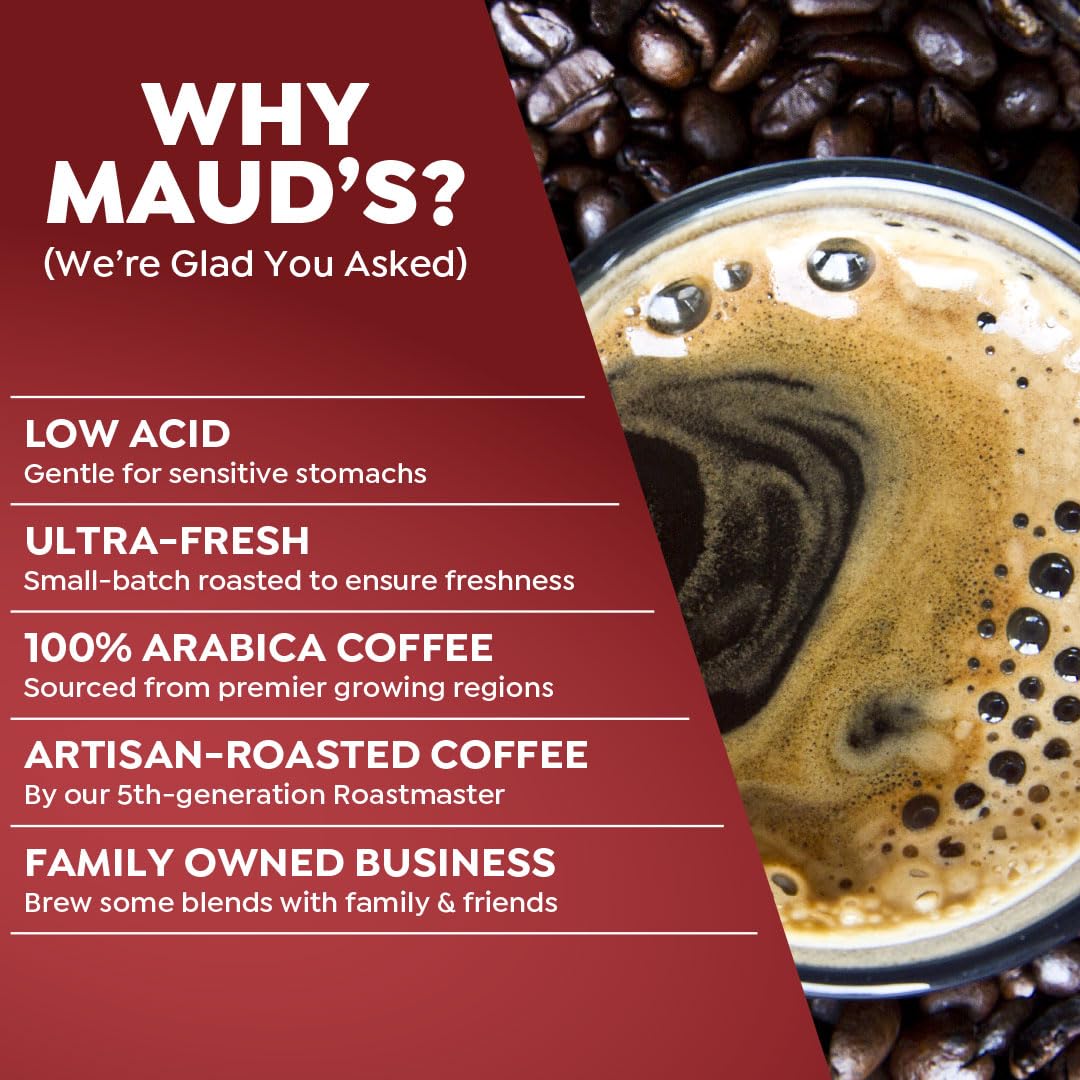 Maud's Flavored Coffee Pods Variety Pack – 40 K-Cups, 9 Flavors, Medium Roast