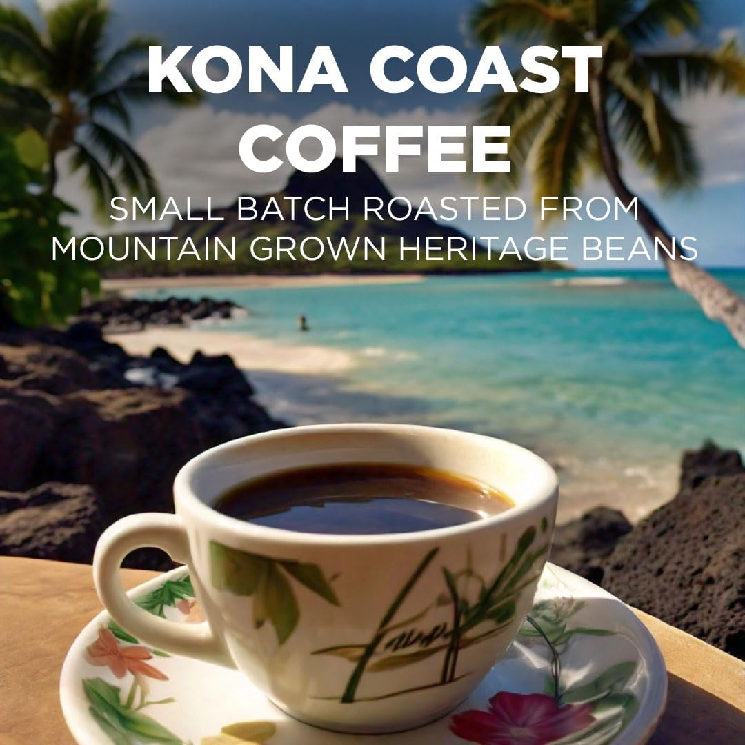 Maud's Kona Coffee Pods, 50 Count – Medium Roast, 100% Arabica, Keurig Compatible