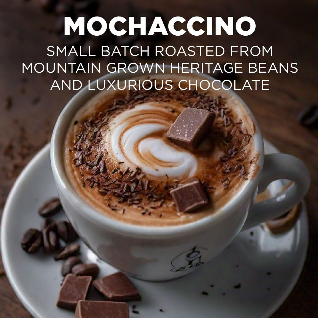 Maud's Mochaccino Cappuccino Coffee Pods – 50ct, Dark Chocolate Mocha, 100% Arabica, Keurig K-Cup Compatible