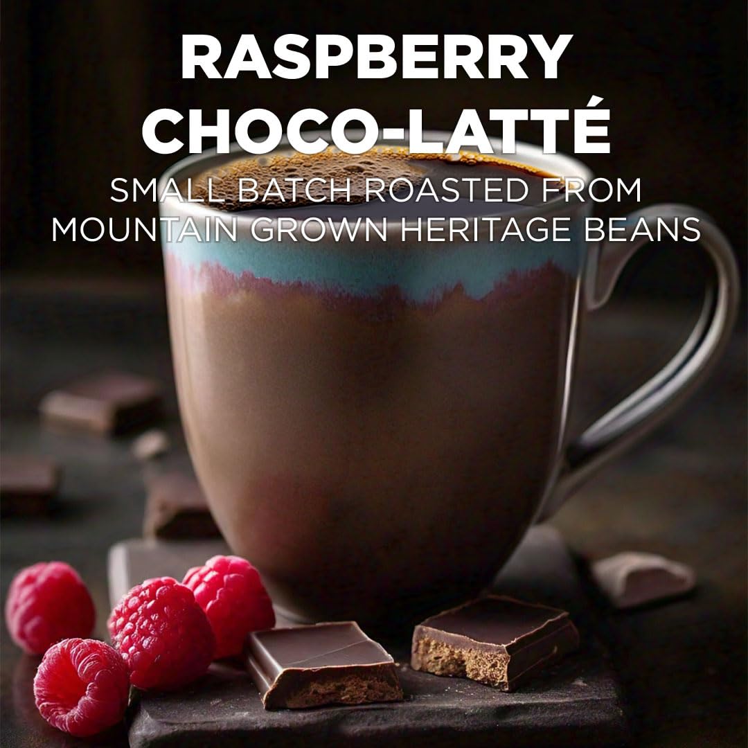 Maud's Raspberry Chocolate Flavored Coffee Pods – 50 Ct, Medium Roast, 100% Arabica, Keurig Compatible