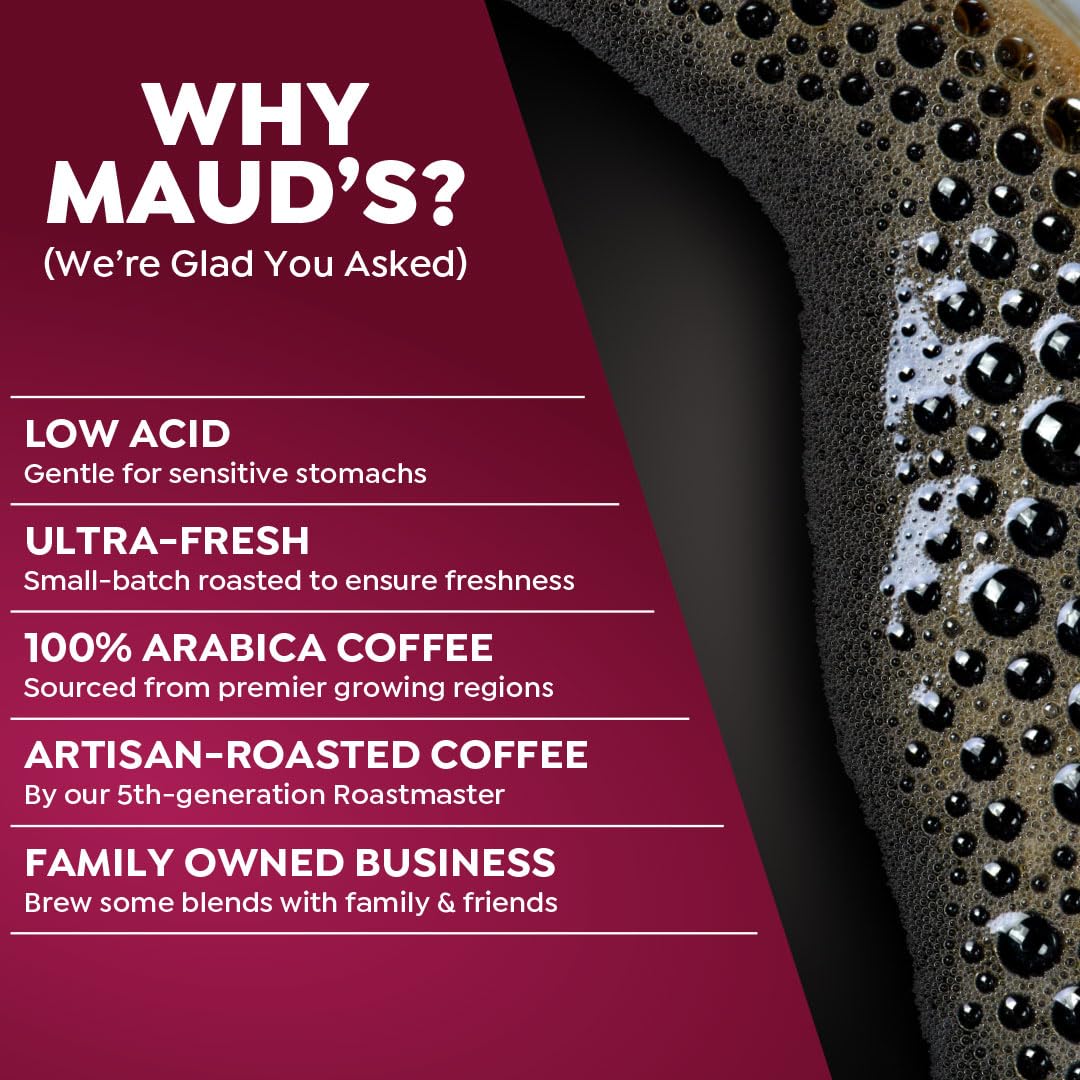 Maud's Raspberry Chocolate Flavored Coffee Pods – 50 Ct, Medium Roast, 100% Arabica, Keurig Compatible