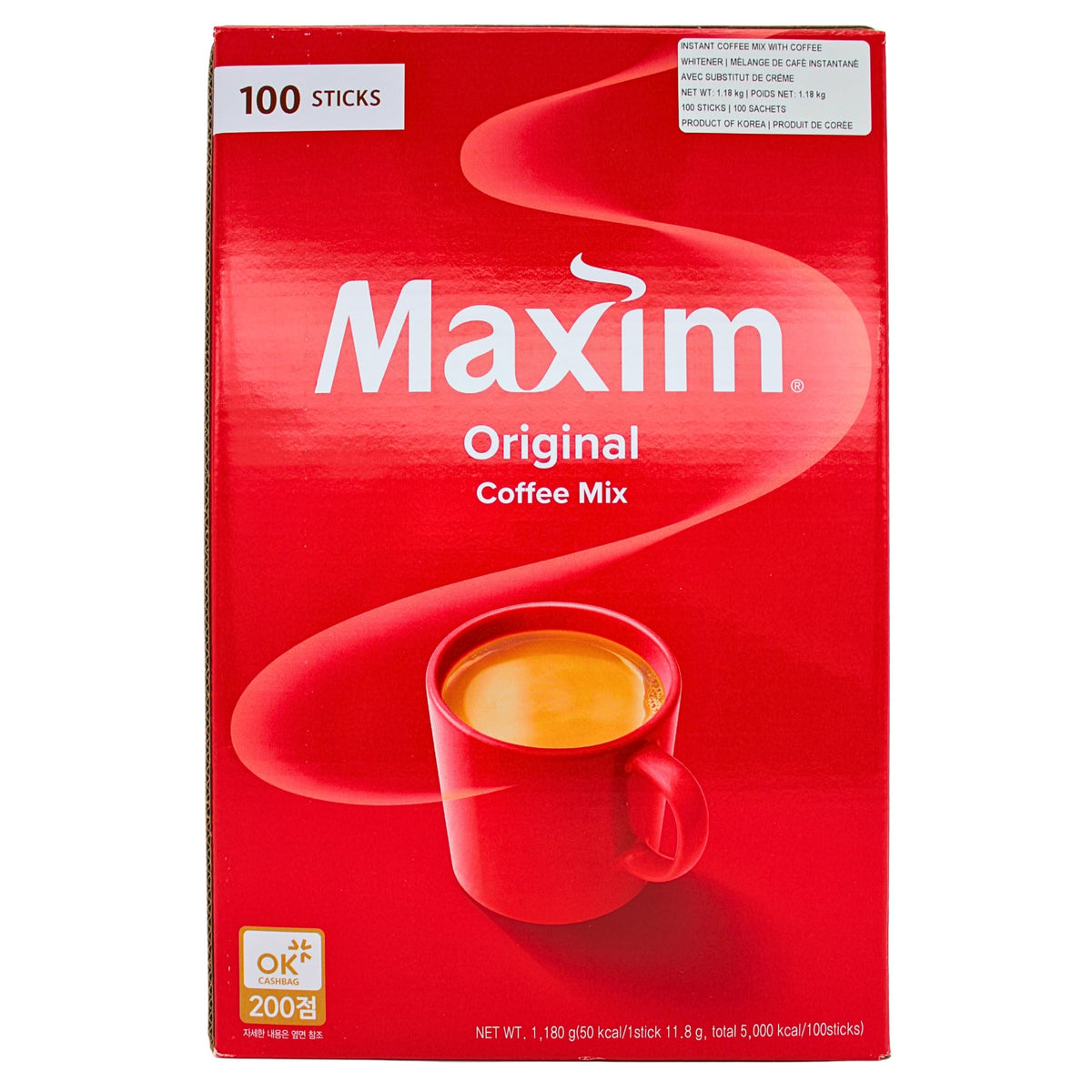 Maxim Original Coffee Mix – 12g Sachets, 100-Pack Box