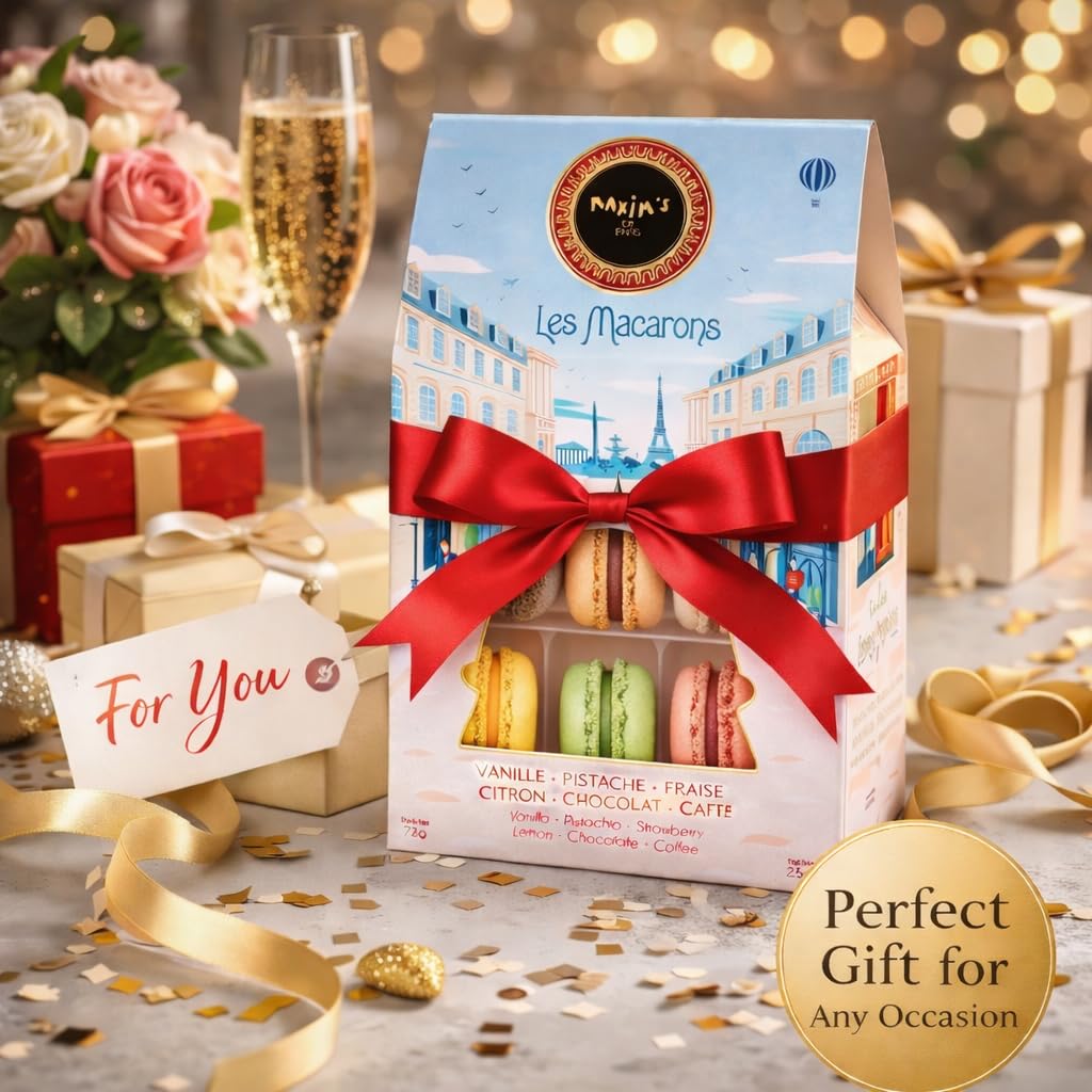 Maxim's de Paris French Macaron Gift Box – 6 Classic Flavors
