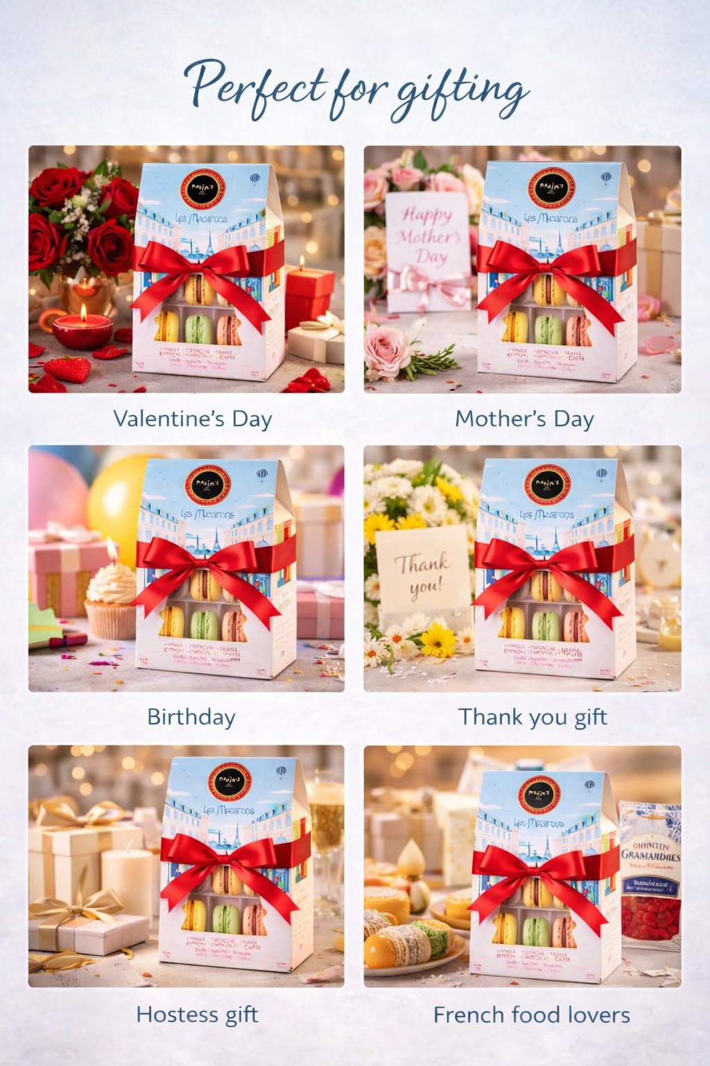 Maxim's de Paris French Macaron Gift Box – 6 Classic Flavors