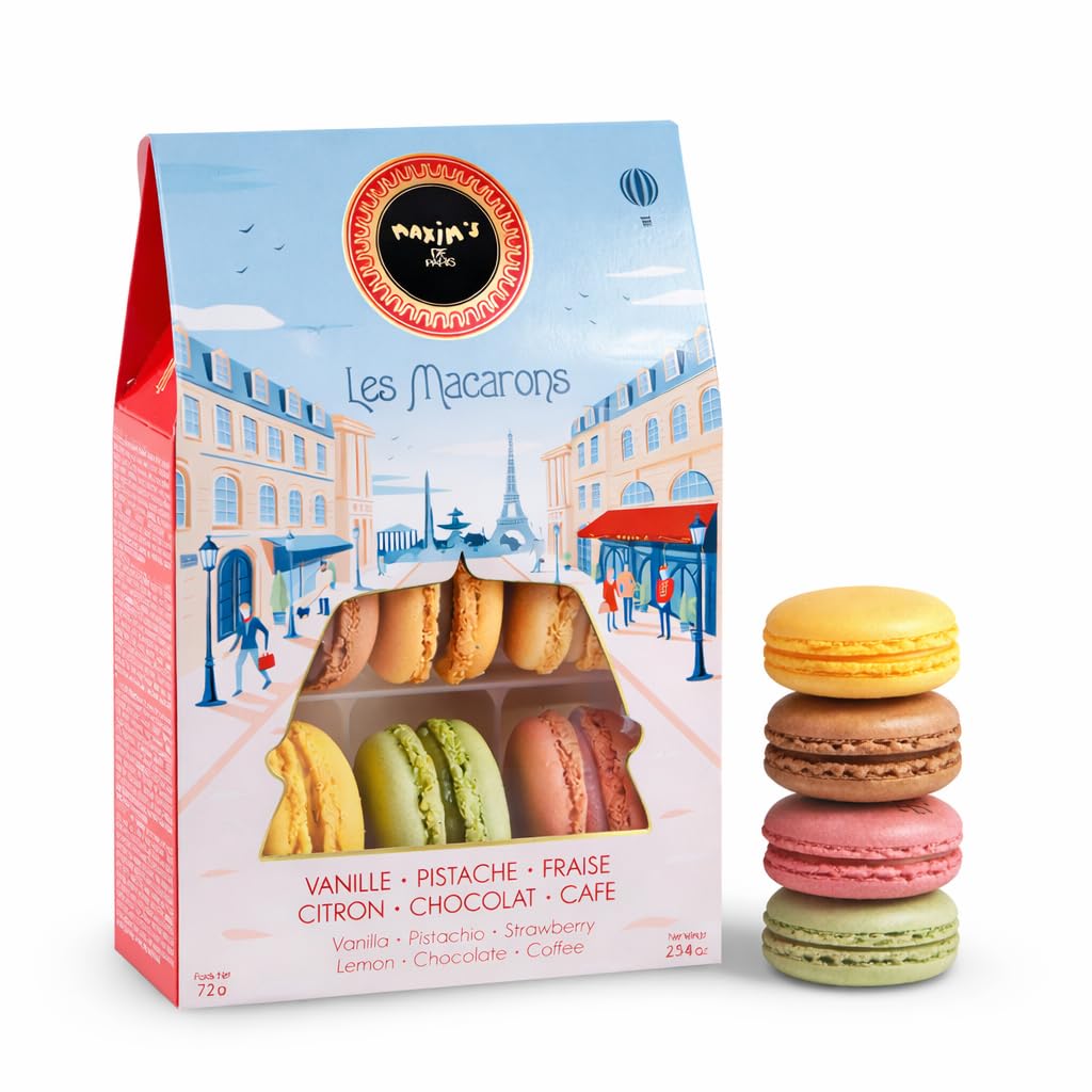 Maxim's de Paris French Macaron Gift Box – 6 Classic Flavors