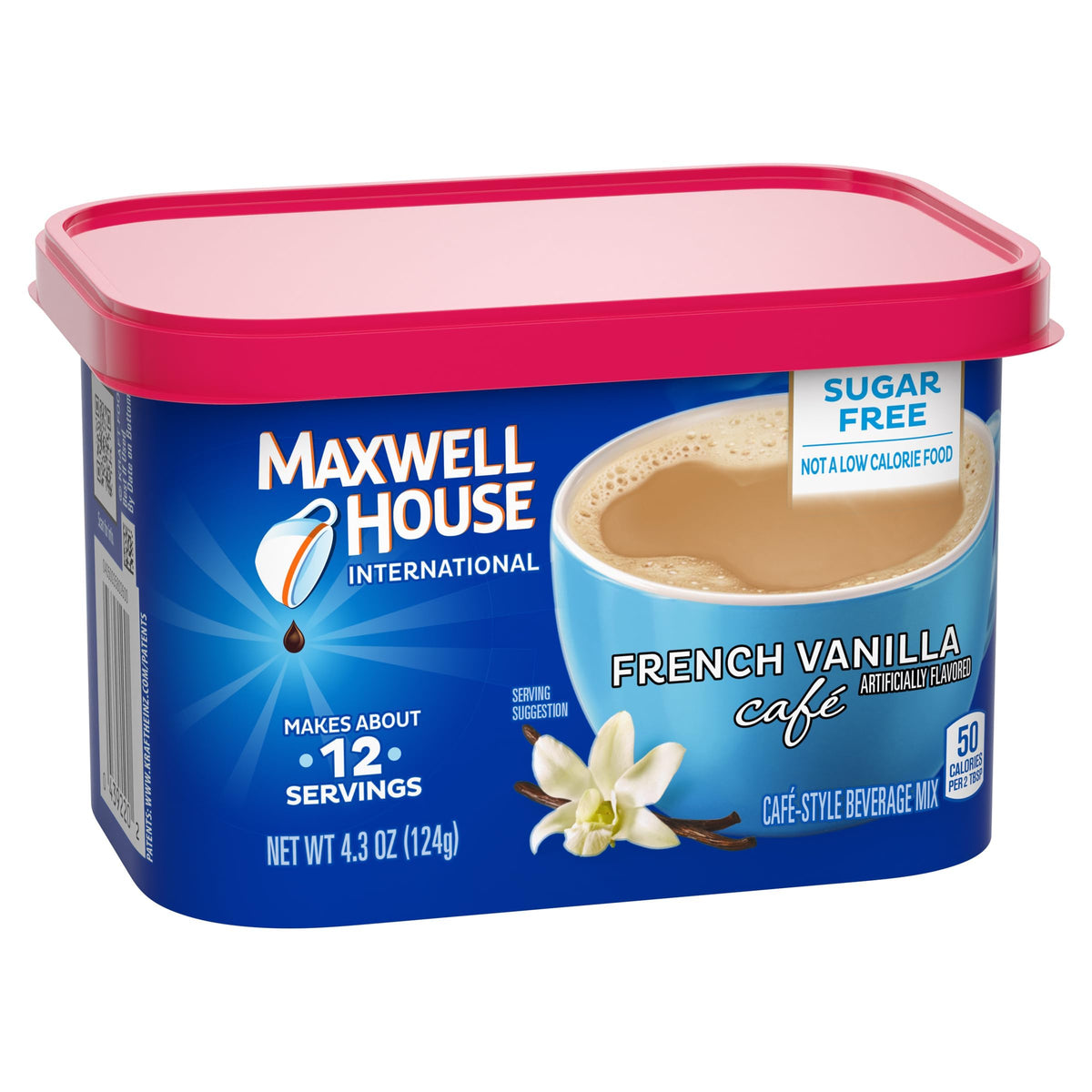 MAXWELL HOUSE International Sugar-Free French Vanilla Instant Coffee Beverage Mix (4 x 4.3 oz)