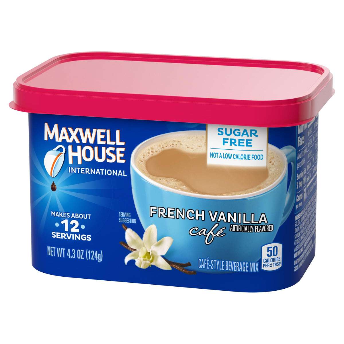 MAXWELL HOUSE International Sugar-Free French Vanilla Instant Coffee Beverage Mix (4 x 4.3 oz)