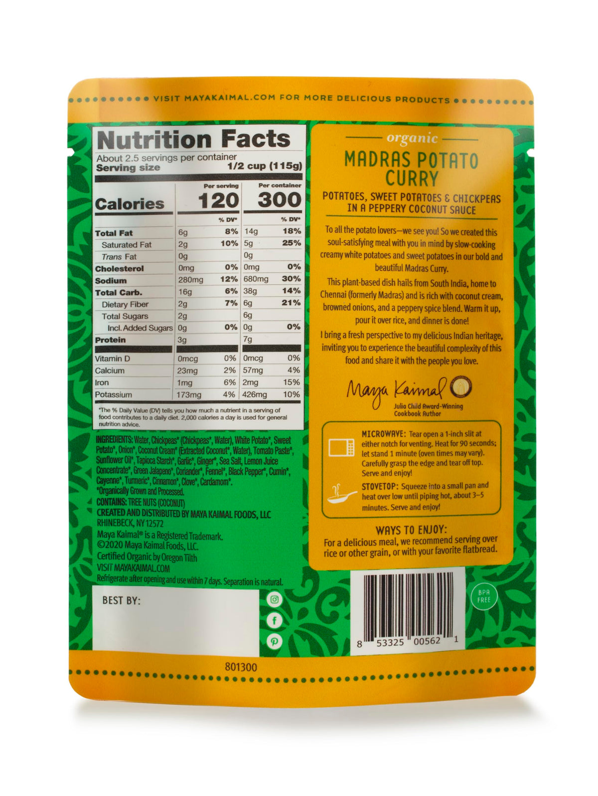Maya Kaimal Organic Indian Vegetable Curry Variety – Ready-to-Eat, Microwaveable, Vegan & Kosher