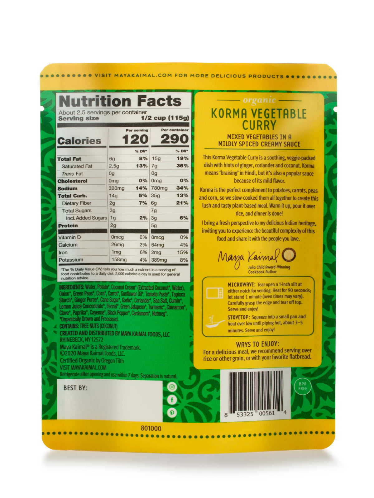 Maya Kaimal Organic Indian Vegetable Curry Variety – Ready-to-Eat, Microwaveable, Vegan & Kosher