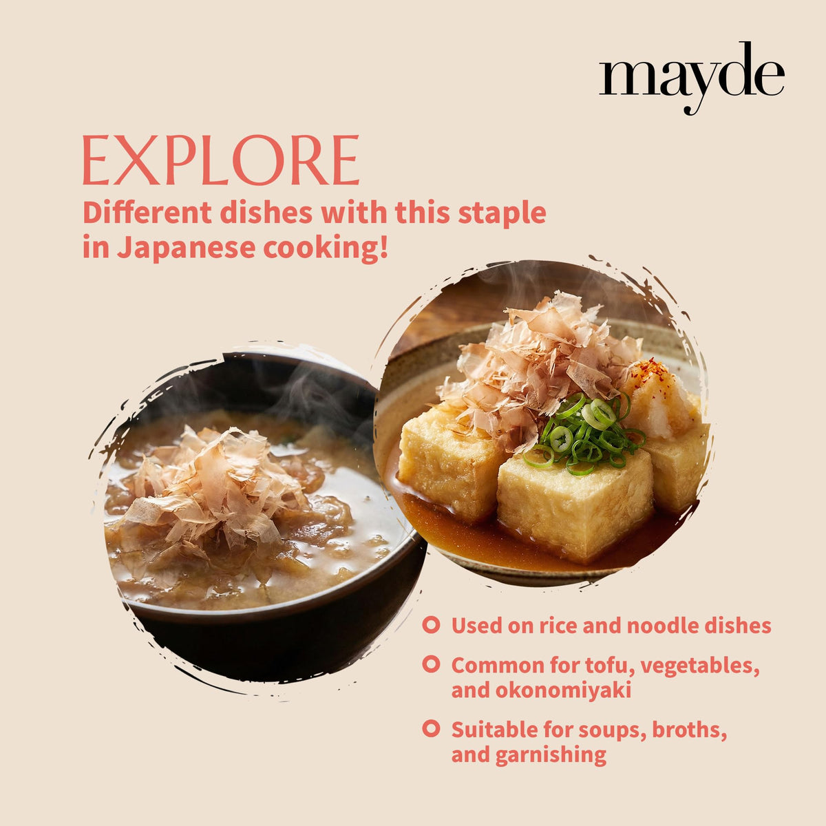 Mayde Japanese Bonito Flakes - Extra Large Shaved Katsuobushi, 16 oz
