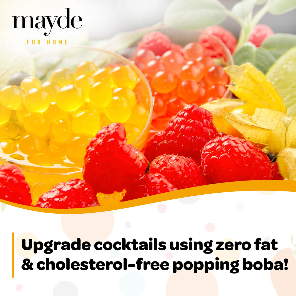 Mayde Popping Boba Pearls Variety Pack – Bursting Fruit Boba Pearls for Bubble Tea, 490 g, 3 Pack