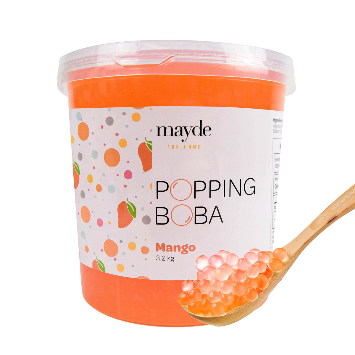 Mayde Popping Boba Pearls – Mango Flavor, 7 lb Bulk for Bubble Tea & Desserts