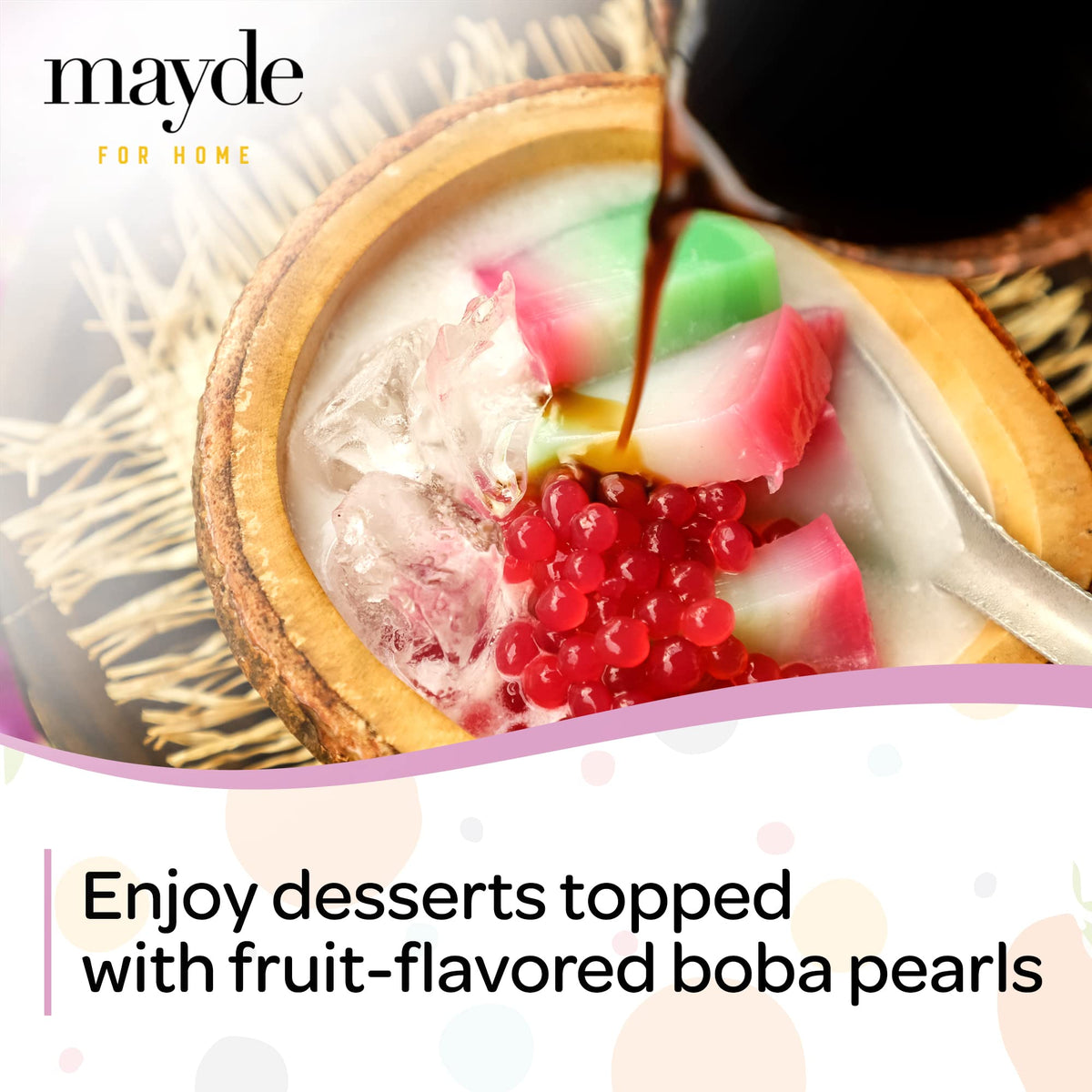 Mayde Popping Boba Pearls Variety Pack – Strawberry, Mango & Passion Fruit, 490 g (3 Pack)