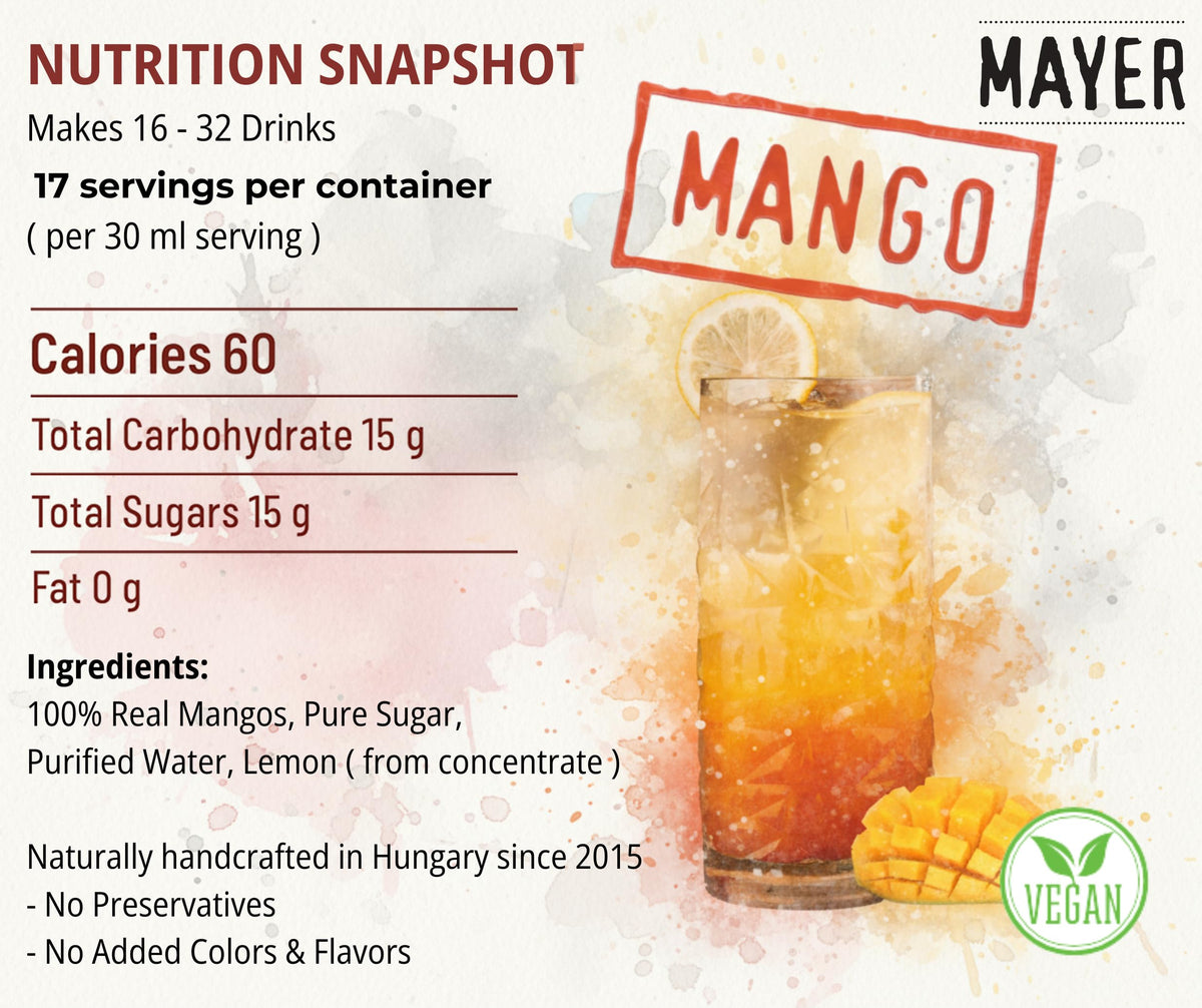 Mayer Mango Syrup for Drinks – Hungarian Craft, Real Mango, 16 oz, Award-Winning