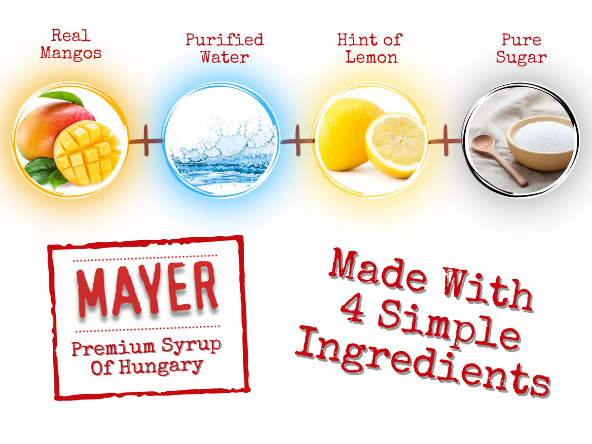 Mayer Mango Syrup for Drinks – Hungarian Craft, Real Mango, 16 oz, Award-Winning