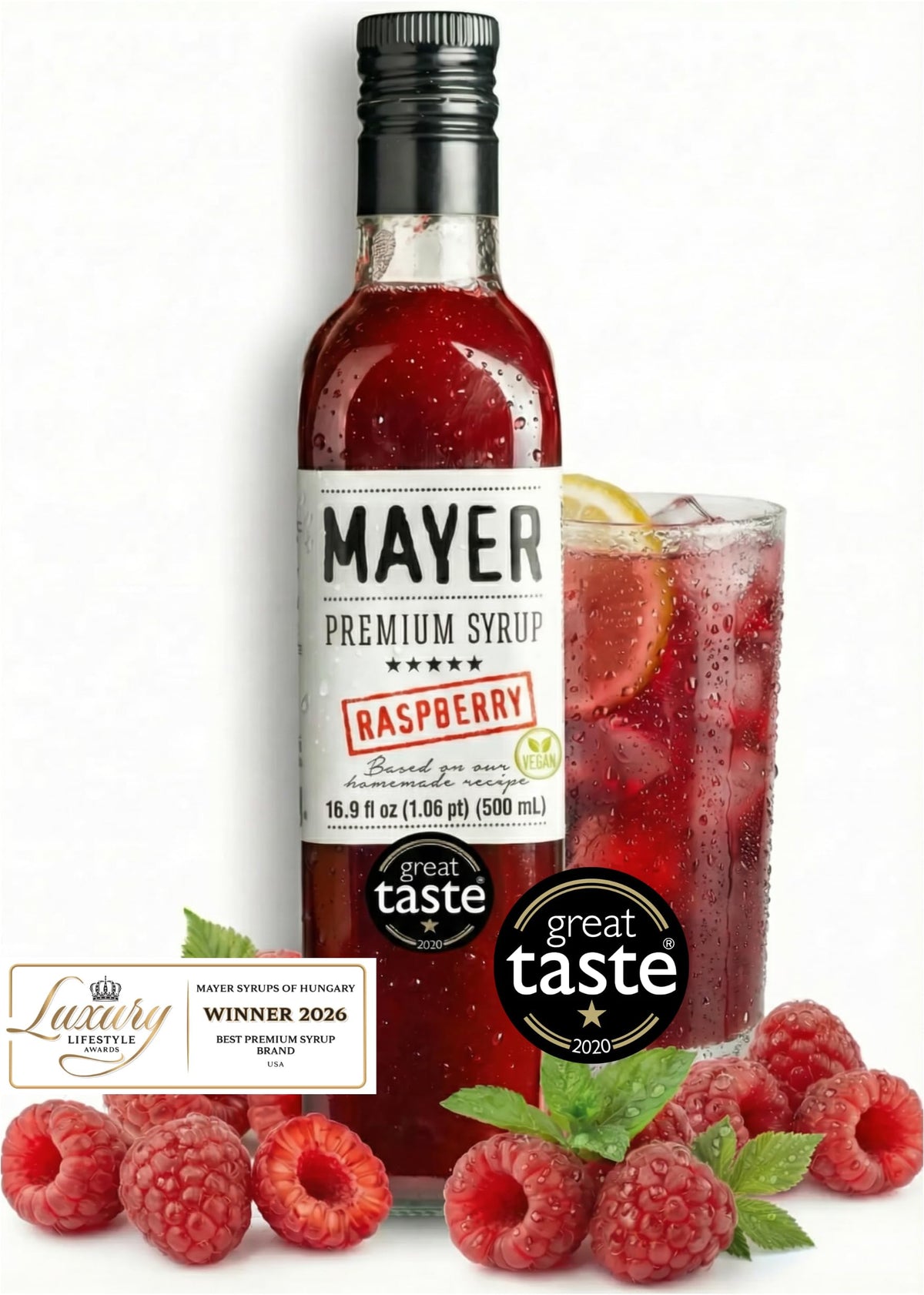 Mayer Raspberry Syrup – Artisanal Hungarian Craft with Real Raspberries