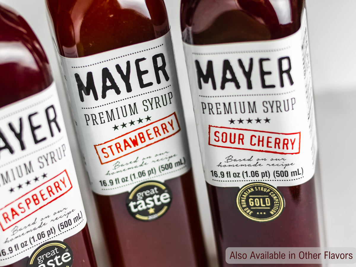Mayer Sour Cherry Syrup – Award-Winning All-Natural Cherry Syrup, 100% Real Fruit, Handcrafted in Hungary (16.9 oz)