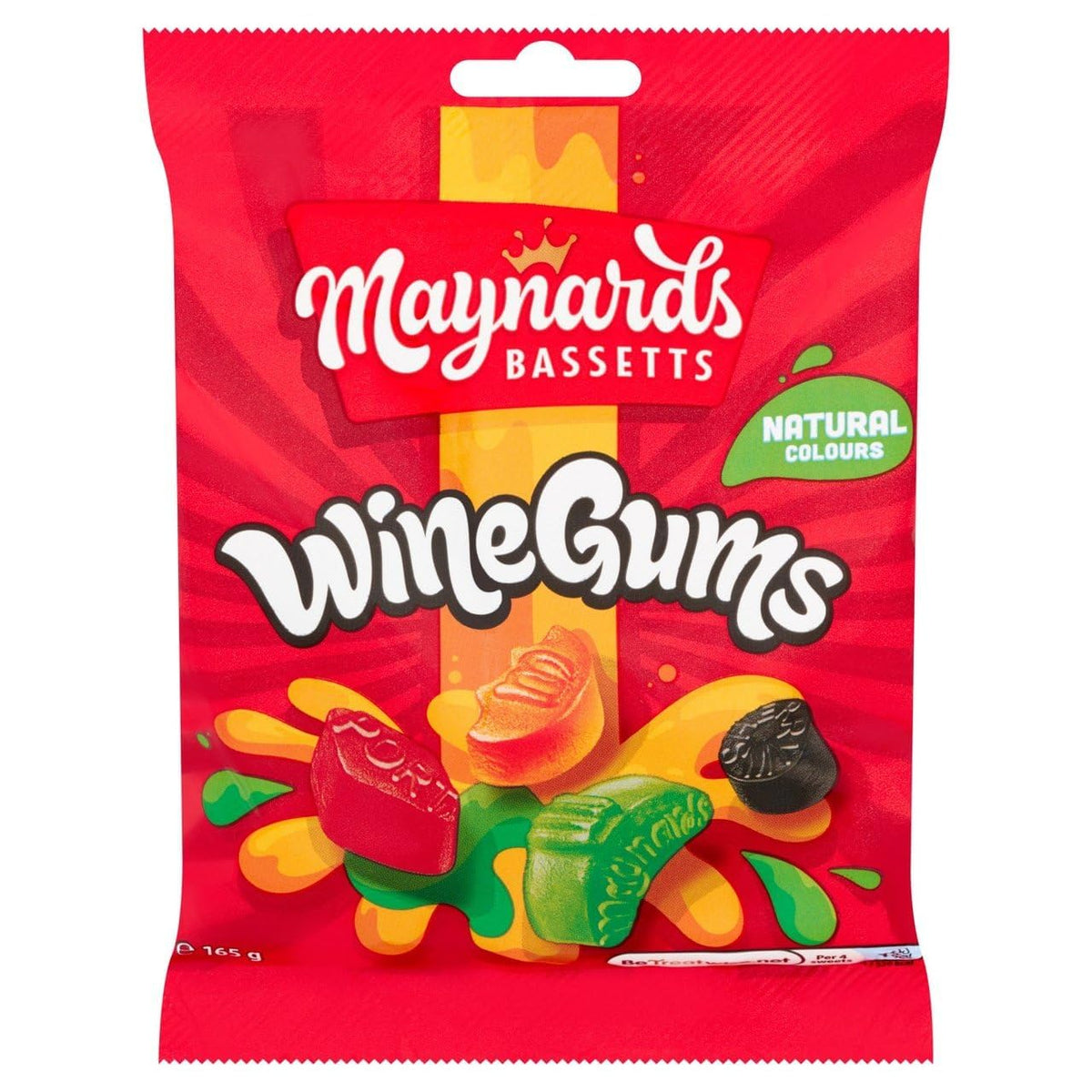 Maynards Bassetts Wine Gums Bag 165g (Pack of 6) – Chewy Fruity Treats