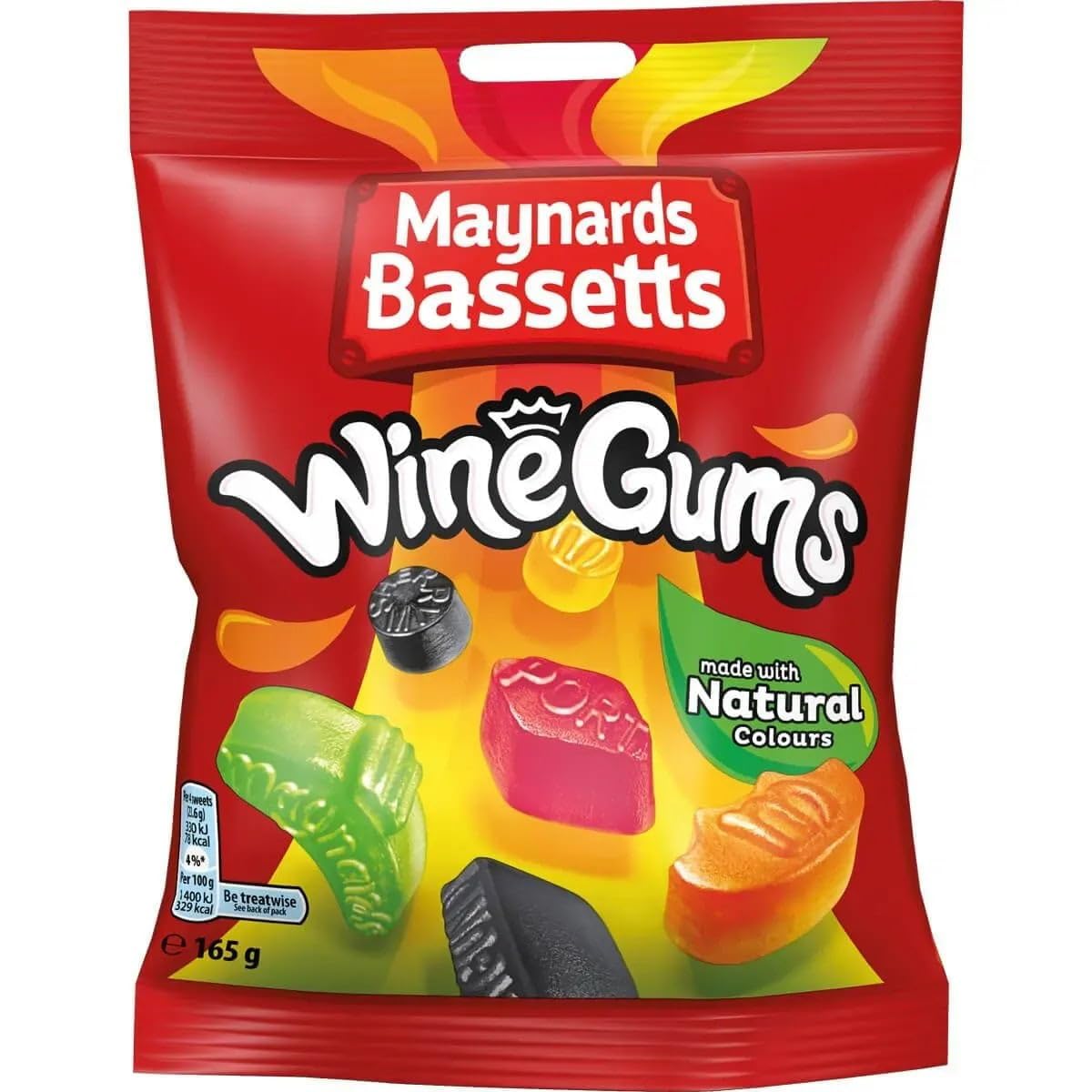 Maynards Bassetts Wine Gums Bag 165g (Pack of 6) – Chewy Fruity Treats