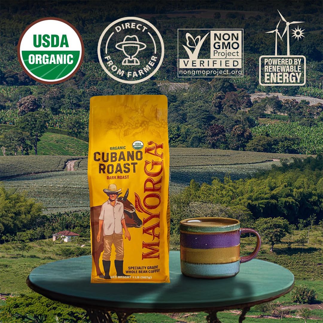 Mayorga Cafe Cubano Organic Coffee – 2lb Dark Roast Whole Bean