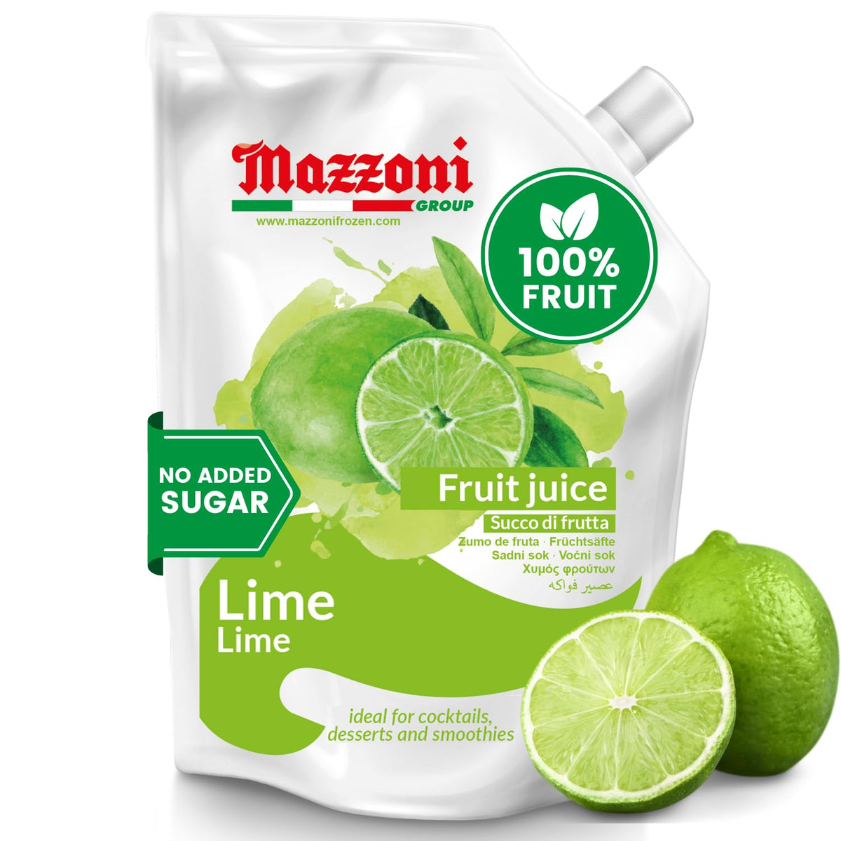 Mazzoni Real Lime Juice – 100% Pure, Not From Concentrate, 2.2 lb Pouch
