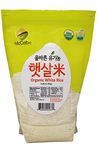 McCabe Organic White Rice - Rich in Fiber & Minerals | USDA & CCOF Certified | Product of USA | 3 Lbs