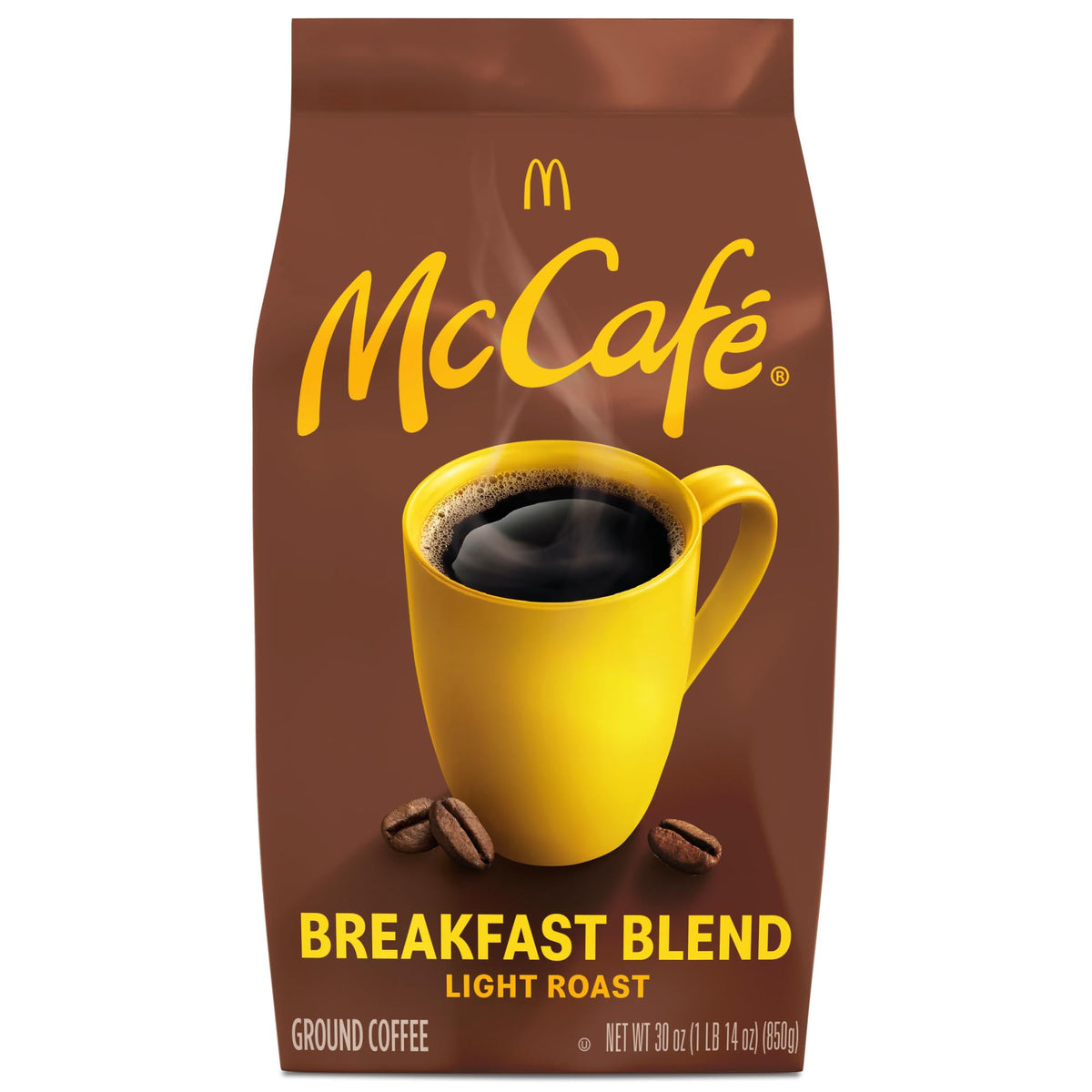 McCafé Breakfast Blend Ground Coffee – Light Roast with Citrus Notes, 30oz Bag | Kosher Certified, Responsibly Sourced