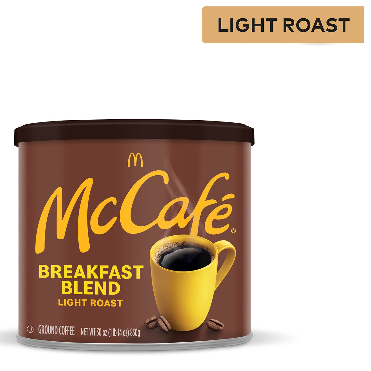 McCafé Breakfast Blend Light Roast Ground Coffee – 30 oz Canister | 100% Arabica