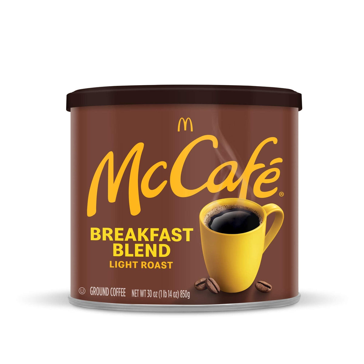 McCafé Breakfast Blend Light Roast Ground Coffee – 30 oz Canister | 100% Arabica