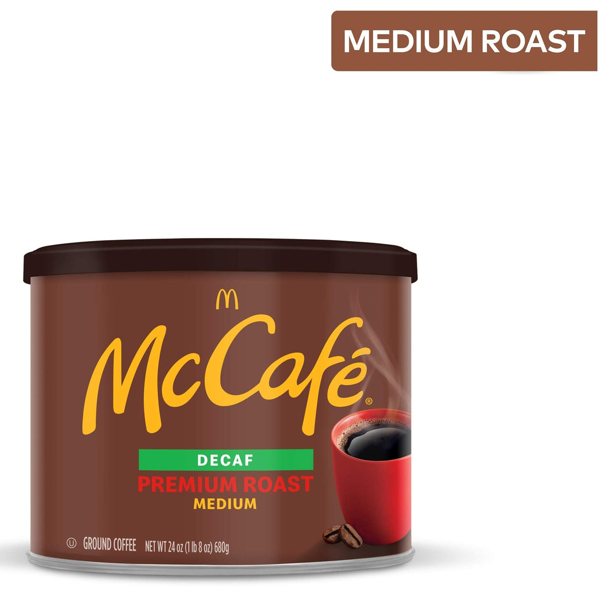 McCafé Premium Roast Decaf Ground Coffee — Medium Roast, 24 oz Canister