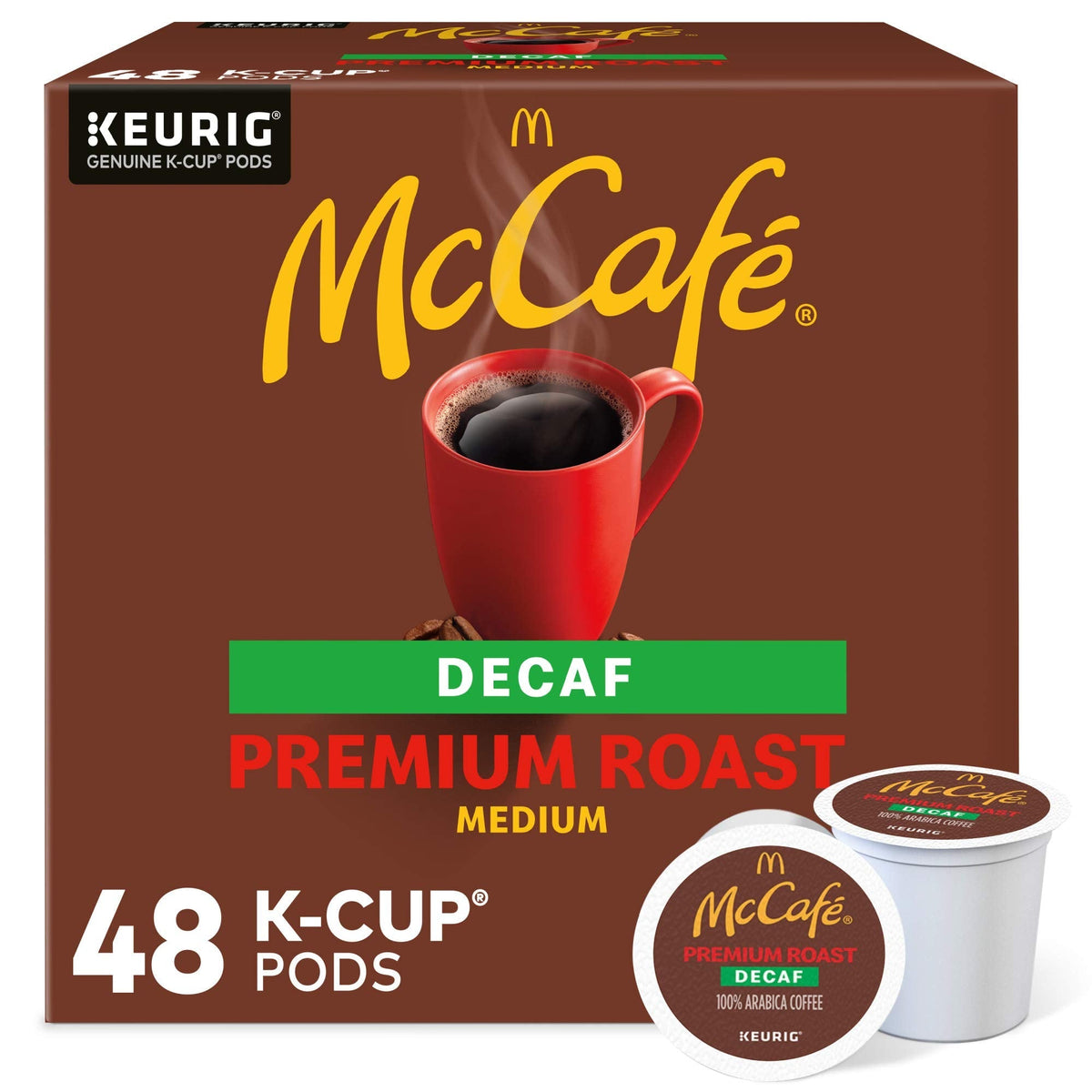 McCafé Premium Roast Decaf K-Cup Pods – Keurig Compatible, Medium Roast, 48 Count