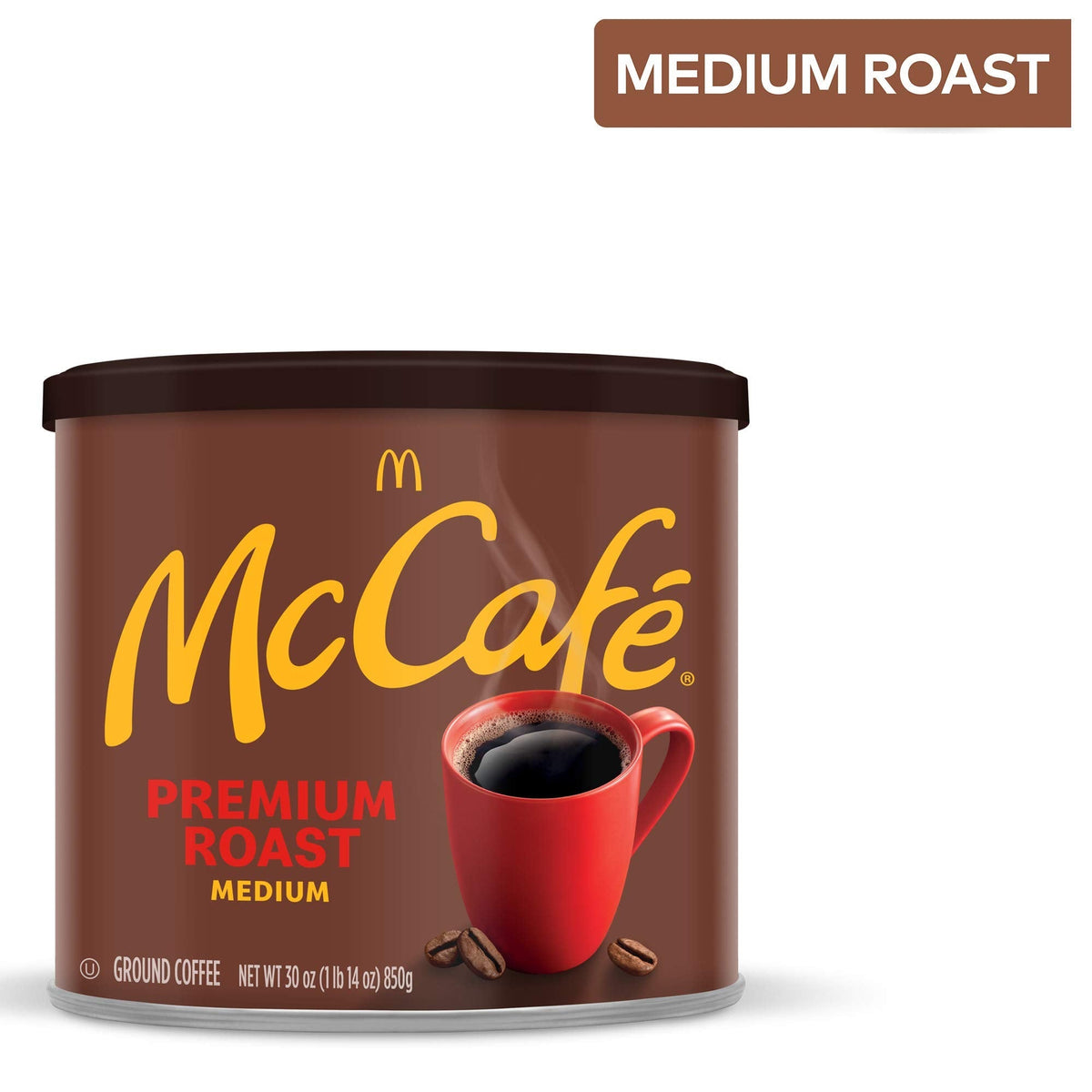 McCafé Premium Roast Ground Coffee – Medium Roast, 30 oz Canister