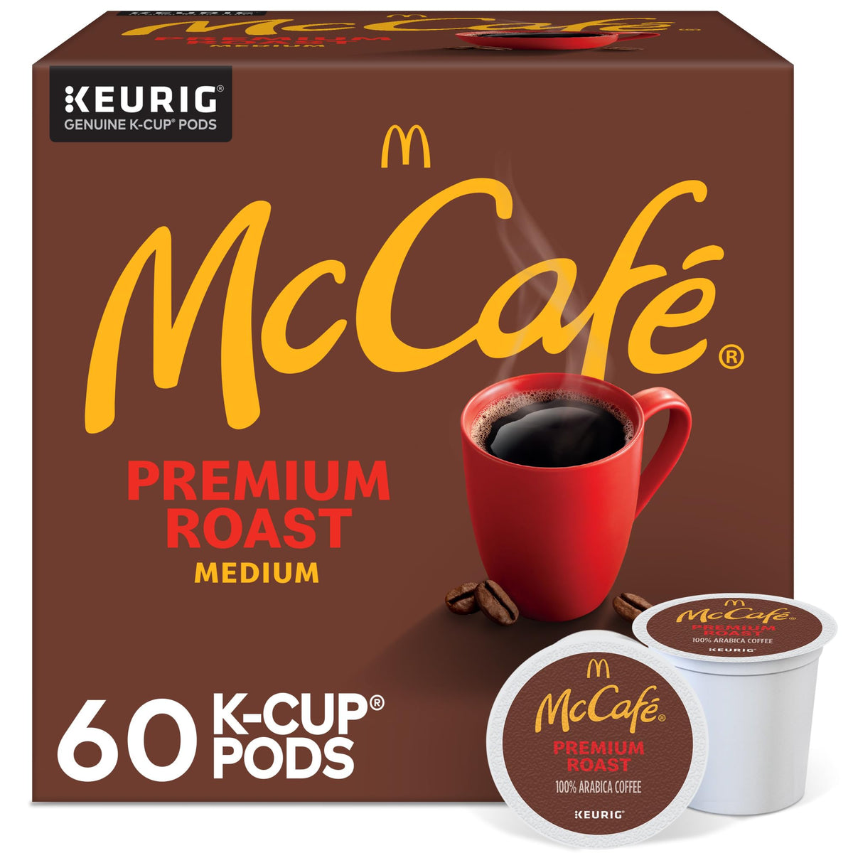 McCafé Premium Roast Coffee K-Cup Pods – Medium Roast, 60 Count (6 Packs of 10)
