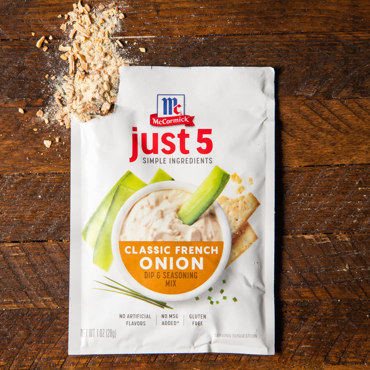 McCormick Just 5 Simple Ingredients Classic French Onion Dip & Seasoning Mix – 1 oz (Pack of 12)