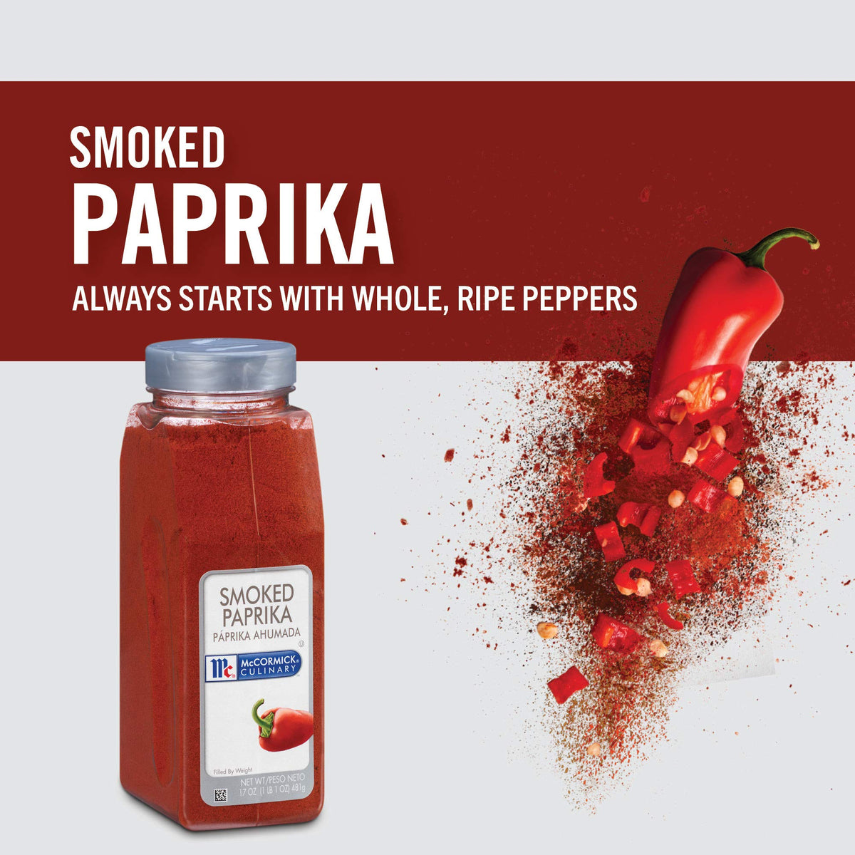 McCormick Culinary Smoked Paprika, 17 oz | Sweet, Smoky Paprika for Chicken, Seafood, and More