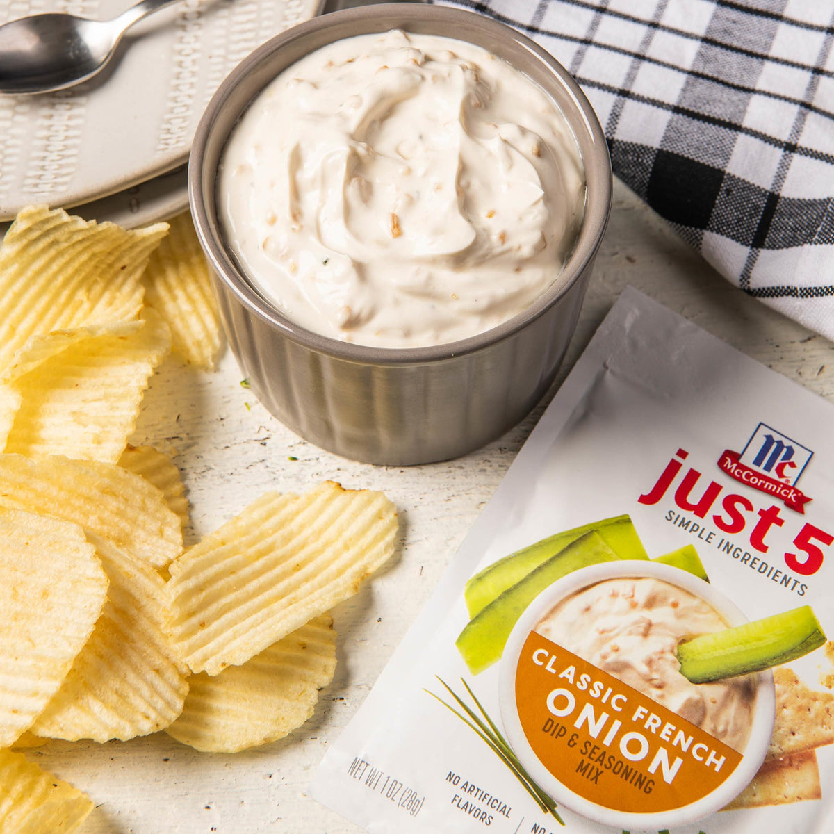 McCormick Just 5 Simple Ingredients Classic French Onion Dip & Seasoning Mix – 1 oz (Pack of 12)
