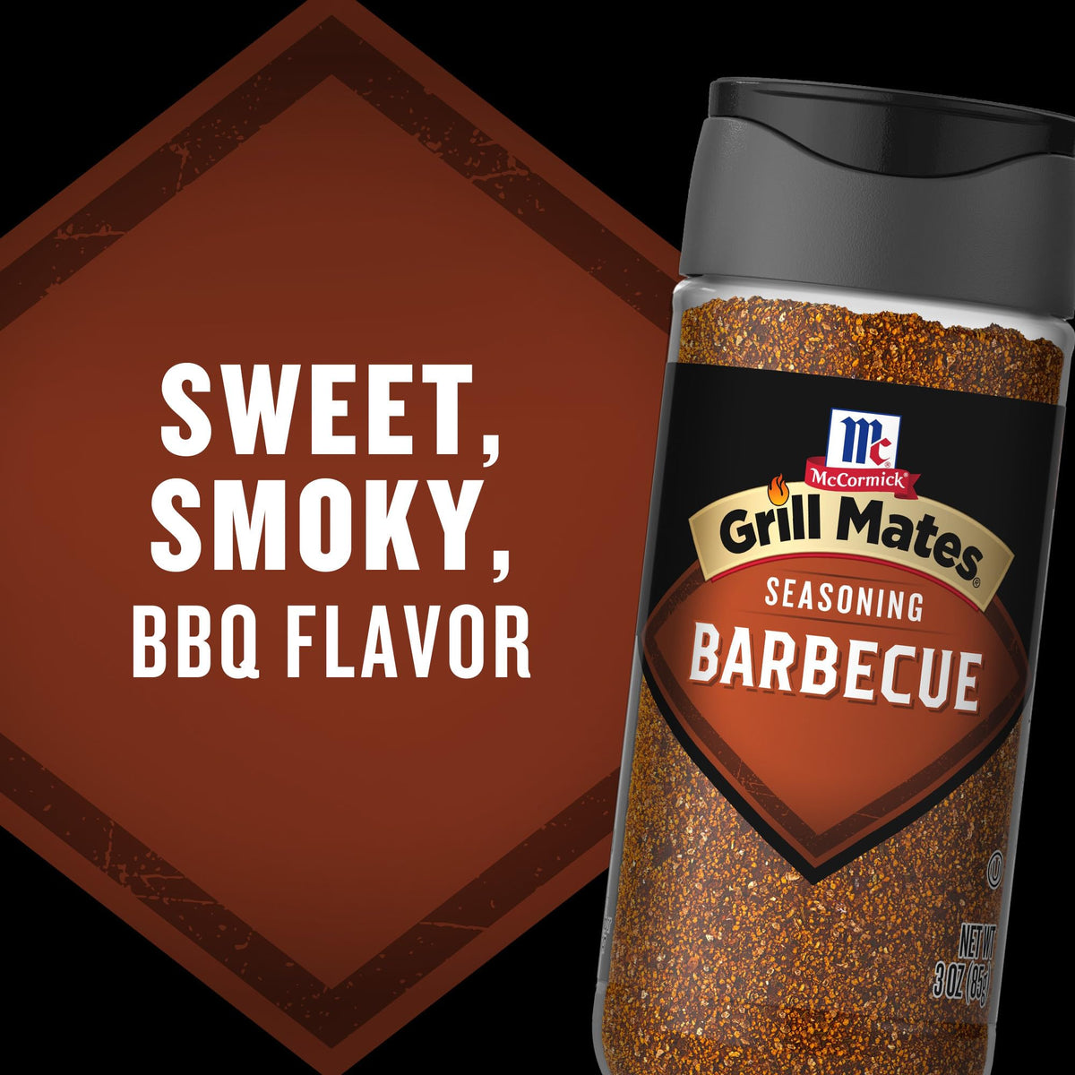 McCormick Grill Mates Barbecue Seasoning, 3 oz (Pack of 6) – Smoky, Natural Herbs & Spices