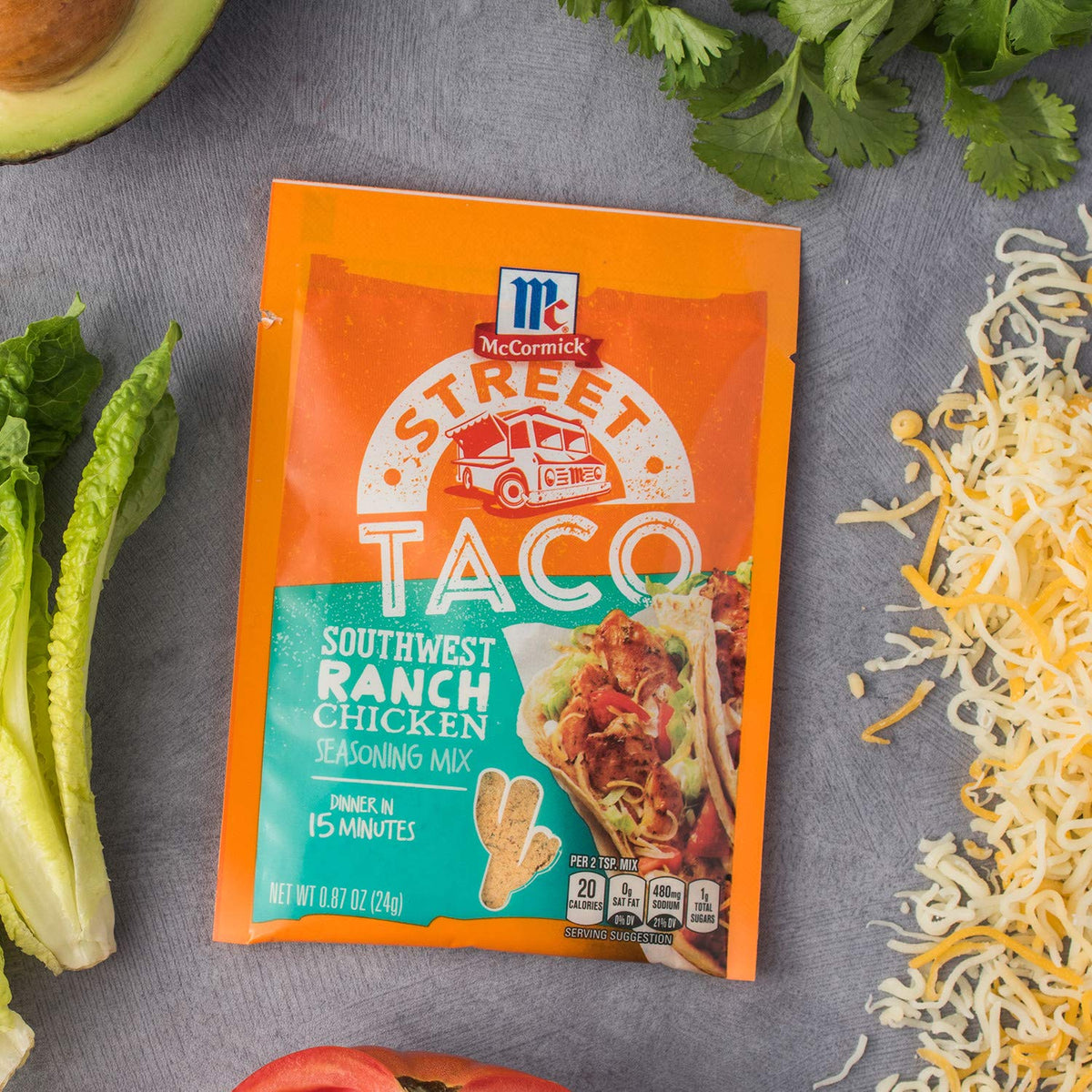 McCormick Street Taco Southwest Ranch Chicken Seasoning Mix – 0.87 oz (Pack of 12)