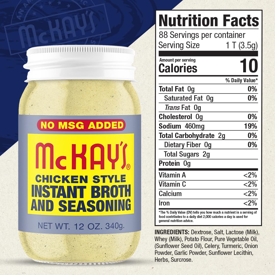 McKay's Chicken Flavored Soup Seasoning – Gluten Free, No MSG Added, Vegetarian Instant Broth (1 Pack)